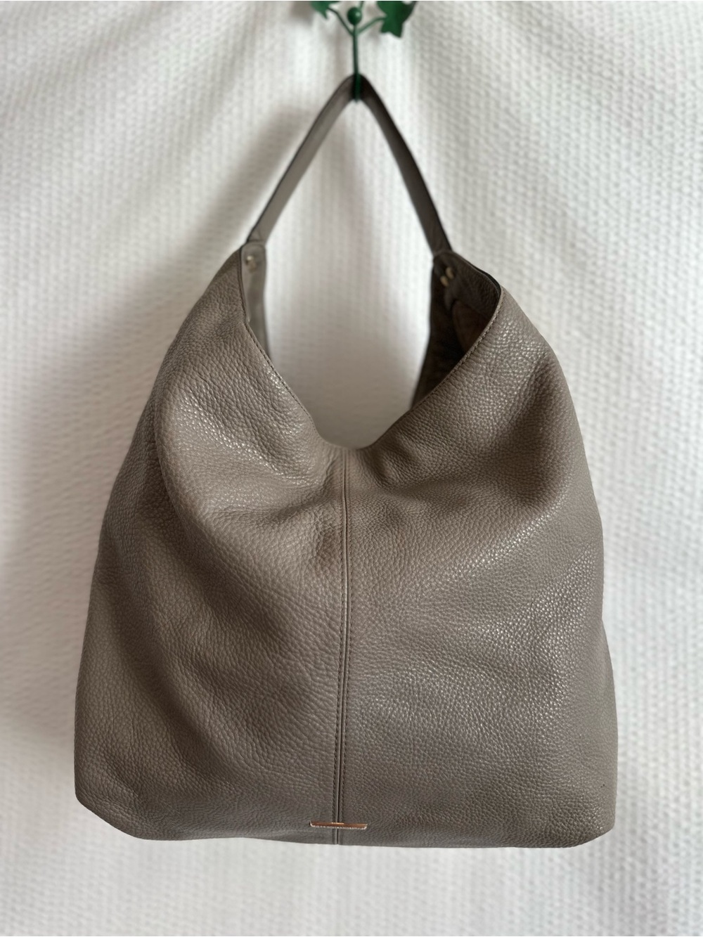 Rebecca Minkoff Pebbled Leather Hobo Shoulder Bag in Cement Gray Taupe